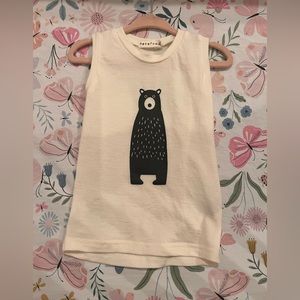 Mokopuna bear tank top 100% New Zealand merino wool